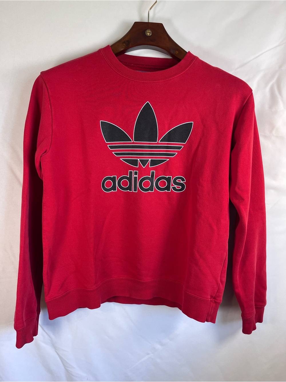 Adidas Originals Trefoil Crewneck Sweatshirt Red Mens Medium Made In Canada
